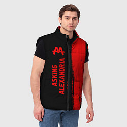 Мужской жилет Asking Alexandria - red gradient по-вертикали, цвет: 3D-черный — фото 2