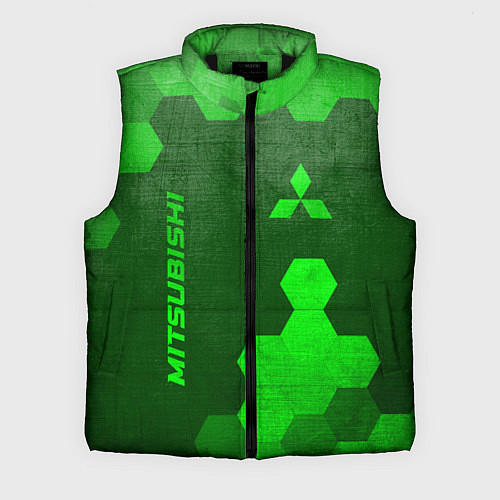 Мужской жилет Mitsubishi - green gradient вертикально / 3D-Черный – фото 1