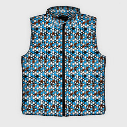 Мужской жилет Киберпанк шестиугольники синие