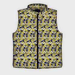 Мужской жилет Киберпанк шестиугольники жёлтые, цвет: 3D-светло-серый