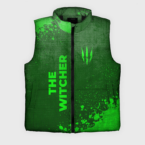 Мужской жилет The Witcher - green gradient вертикально / 3D-Черный – фото 1