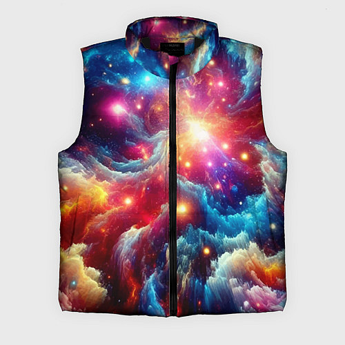 Мужской жилет Colorfull neon space clouds - ai art fantasy / 3D-Черный – фото 1