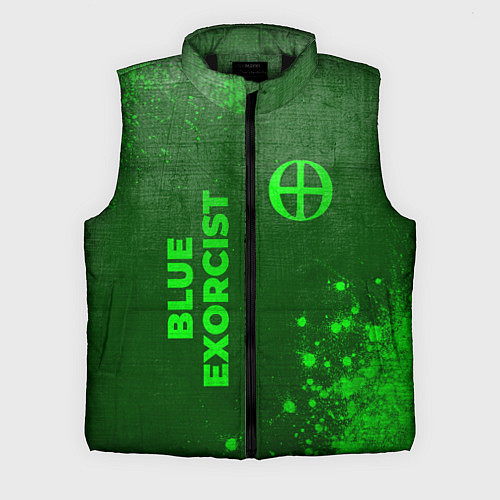 Мужской жилет Blue Exorcist - green gradient вертикально / 3D-Черный – фото 1