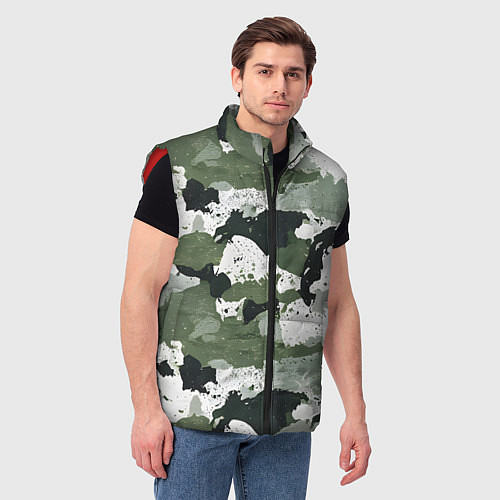 Мужской жилет Текстурный камуфляж / 3D-Красный – фото 3