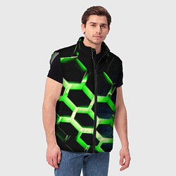 Мужской жилет Neon Honeycombs, цвет: 3D-светло-серый — фото 2