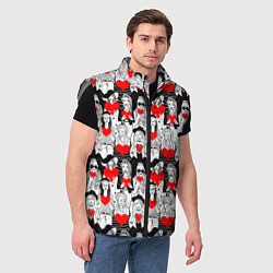 Мужской жилет Девушки держат сердца, цвет: 3D-светло-серый — фото 2