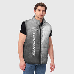 Мужской жилет Subaru - grey gradient по-вертикали, цвет: 3D-черный — фото 2