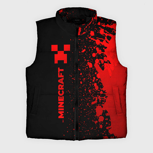 Мужской жилет Minecraft - red gradient по-вертикали / 3D-Черный – фото 1