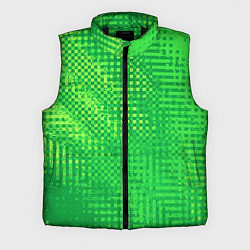 Мужской жилет Сочный зелёный абстрактный, цвет: 3D-черный