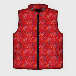 Мужской жилет Алый красный деревенский абстрактный узор, цвет: 3D-светло-серый