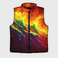 Мужской жилет Абстрактные волны с огнем
