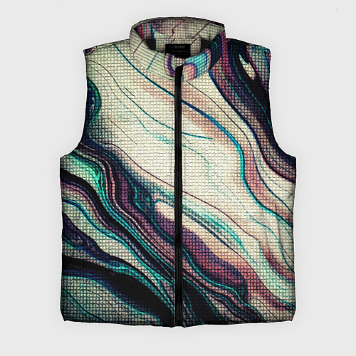 Мужской жилет Абстракция тёмные краски с текстурой / 3D-Черный – фото 1