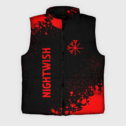 Мужской жилет Nightwish - red gradient вертикально / 3D-Черный – фото 1