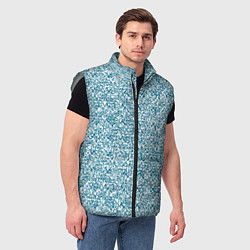 Мужской жилет Бело-синий текстурный, цвет: 3D-светло-серый — фото 2