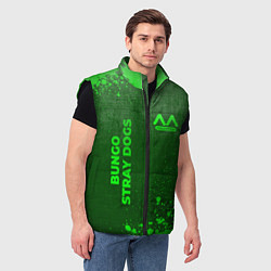 Мужской жилет Bungo Stray Dogs - green gradient вертикально, цвет: 3D-черный — фото 2