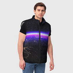 Мужской жилет Планета и неоновое свечение, цвет: 3D-светло-серый — фото 2