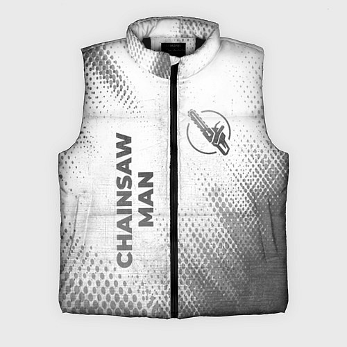 Мужской жилет Chainsaw Man - white gradient вертикально / 3D-Черный – фото 1