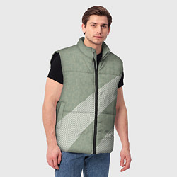 Мужской жилет Светлый серо-зелёный абстрактный, цвет: 3D-черный — фото 2