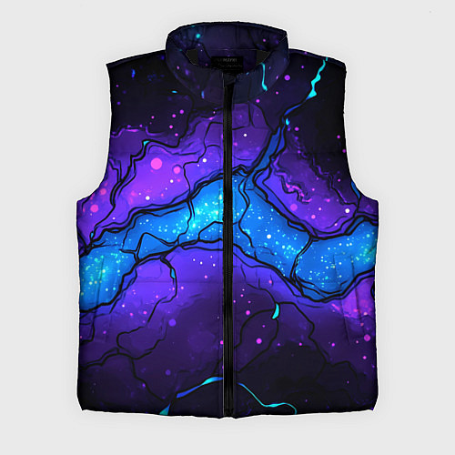 Мужской жилет Синяя звездная полоса в плите текстура / 3D-Черный – фото 1