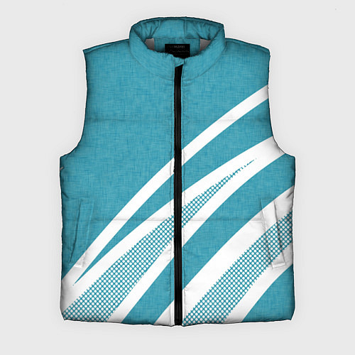 Мужской жилет Бело-голубой абстракция с полосами / 3D-Светло-серый – фото 1
