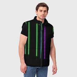 Мужской жилет Neon stripes, цвет: 3D-черный — фото 2