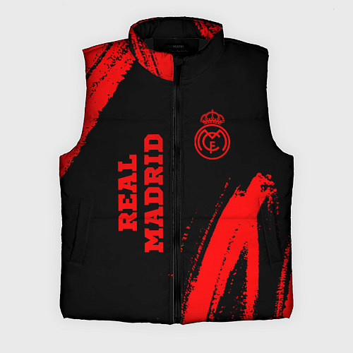 Мужской жилет Real Madrid - red gradient вертикально / 3D-Черный – фото 1
