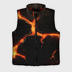 Мужской жилет Оранжевый разлом на черной текстуре