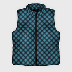 Мужской жилет Чёрно-голубой полосы ромбики