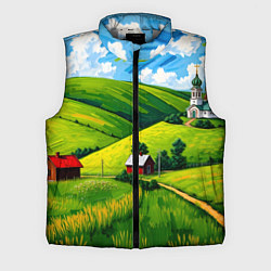 Мужской жилет Русская деревенька, цвет: 3D-светло-серый