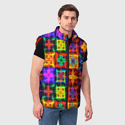 Мужской жилет Неоновое стекло абстракция, цвет: 3D-красный — фото 2
