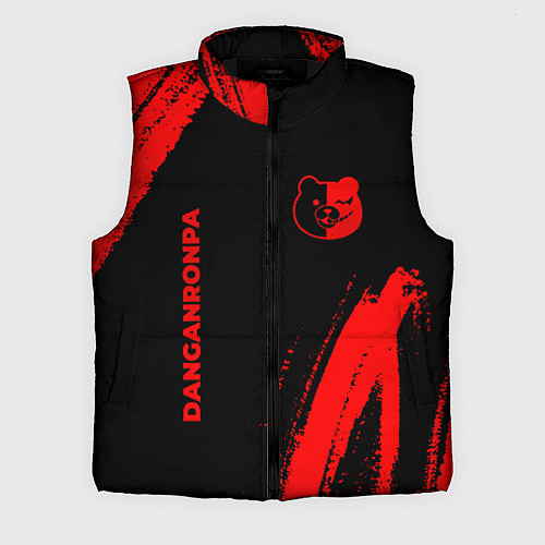 Мужской жилет Danganronpa - red gradient вертикально / 3D-Черный – фото 1