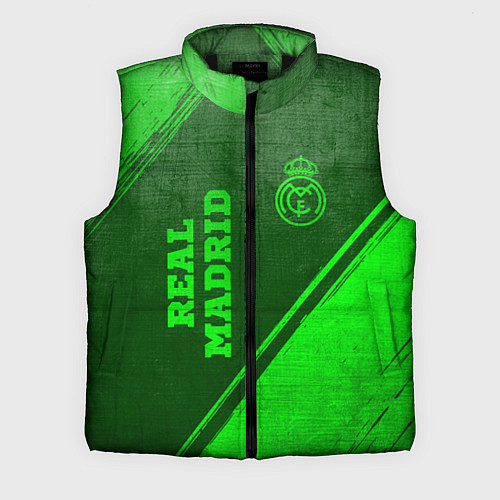 Мужской жилет Real Madrid - green gradient вертикально / 3D-Черный – фото 1