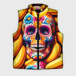 Мужской жилет Цветочный череп среди бананов - нейроарт