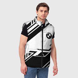 Мужской жилет BMW geometry black, цвет: 3D-светло-серый — фото 2