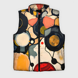 Мужской жилет Абстракция с кругами и краской, цвет: 3D-светло-серый