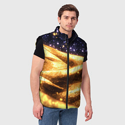 Мужской жилет Золотая текстура и синее небо, цвет: 3D-черный — фото 2