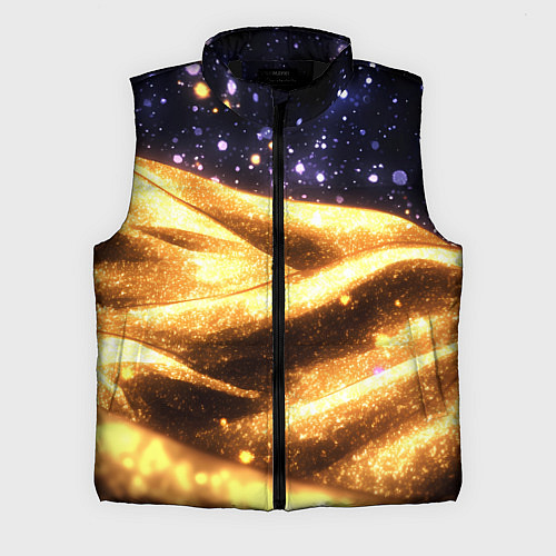 Мужской жилет Золотая текстура и синее небо / 3D-Черный – фото 1