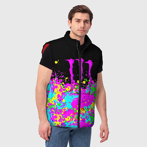 Мужской жилет Monster energy краски неоновые / 3D-Красный – фото 3