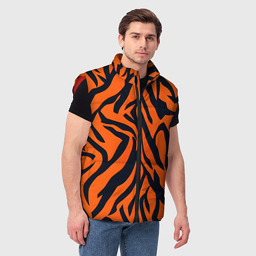Мужской жилет Расцветка тигра / 3D-Красный – фото 3
