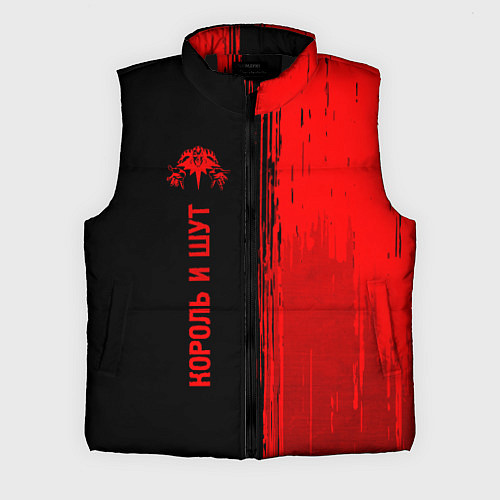 Мужской жилет Король и Шут - red gradient по-вертикали / 3D-Черный – фото 1