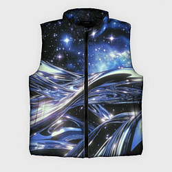 Мужской жилет Закрученные линии и звезды - космическая абстракци, цвет: 3D-черный