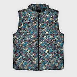 Мужской жилет Бордово-голубой квадратный паттерн, цвет: 3D-черный