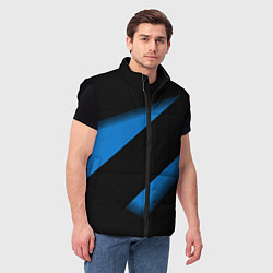 Мужской жилет Color blue black line, цвет: 3D-черный — фото 2
