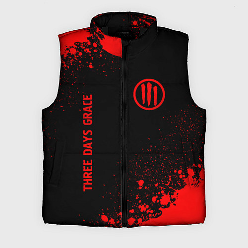Мужской жилет Three Days Grace - red gradient вертикально / 3D-Черный – фото 1