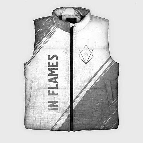 Мужской жилет In Flames - white gradient вертикально / 3D-Черный – фото 1