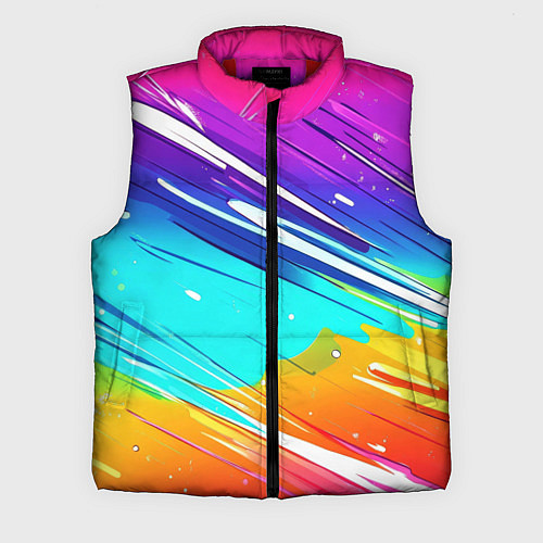 Мужской жилет Радужные брызги краски текстура / 3D-Красный – фото 1