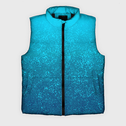 Мужской жилет Лазурный голубой текстурный градиент / 3D-Черный – фото 1