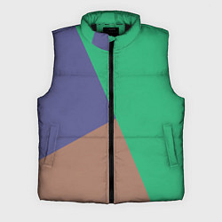Мужской жилет Триада зелёный фиолетовый и коричневый геометричны