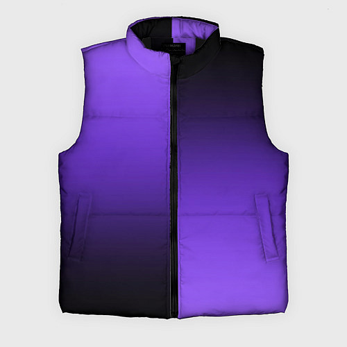 Мужской жилет Чёрно-сиреневый градиент пополам / 3D-Черный – фото 1