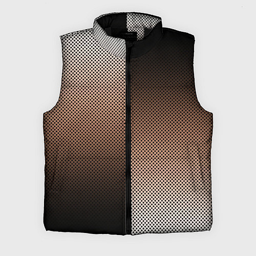 Мужской жилет Чёрно-коричневый текстурный градиент пополам / 3D-Черный – фото 1